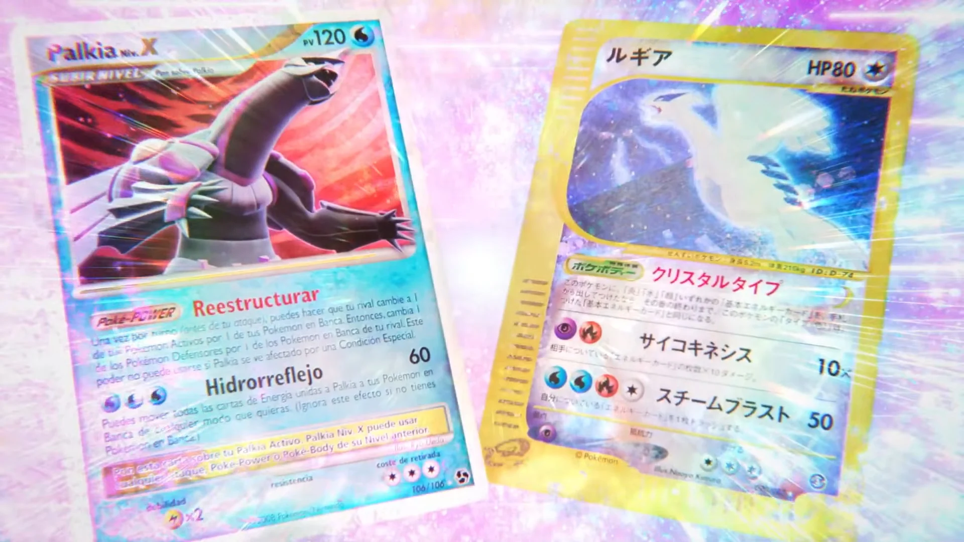 A preview for the Pokémon 30th Anniversary Featuring Palkia and Lugia